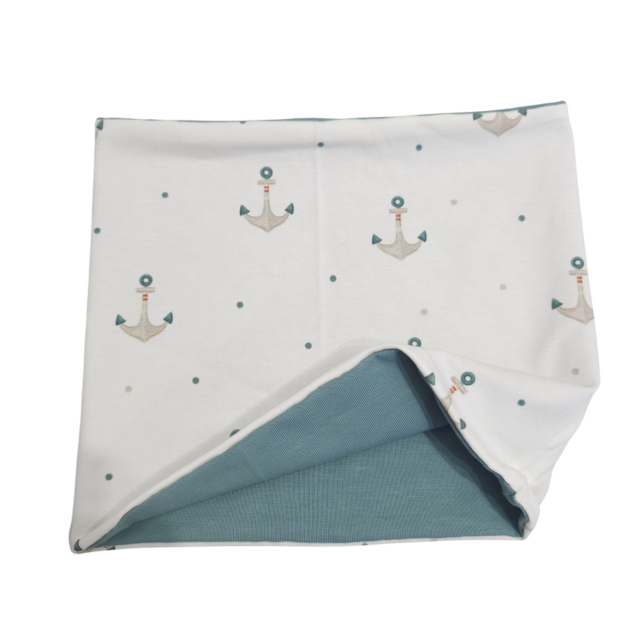 Wendeschlupfschal Küstenkind Anker (innen mint)